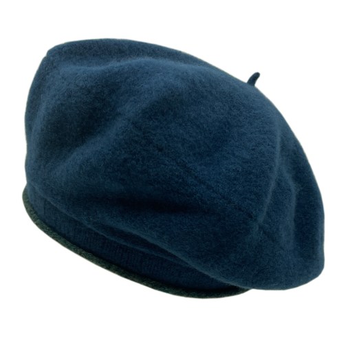 shallow rim beret indigo
